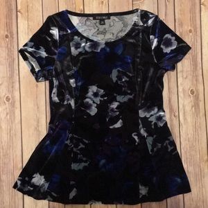 Velvet Peplum Top/Shirt, petite XS